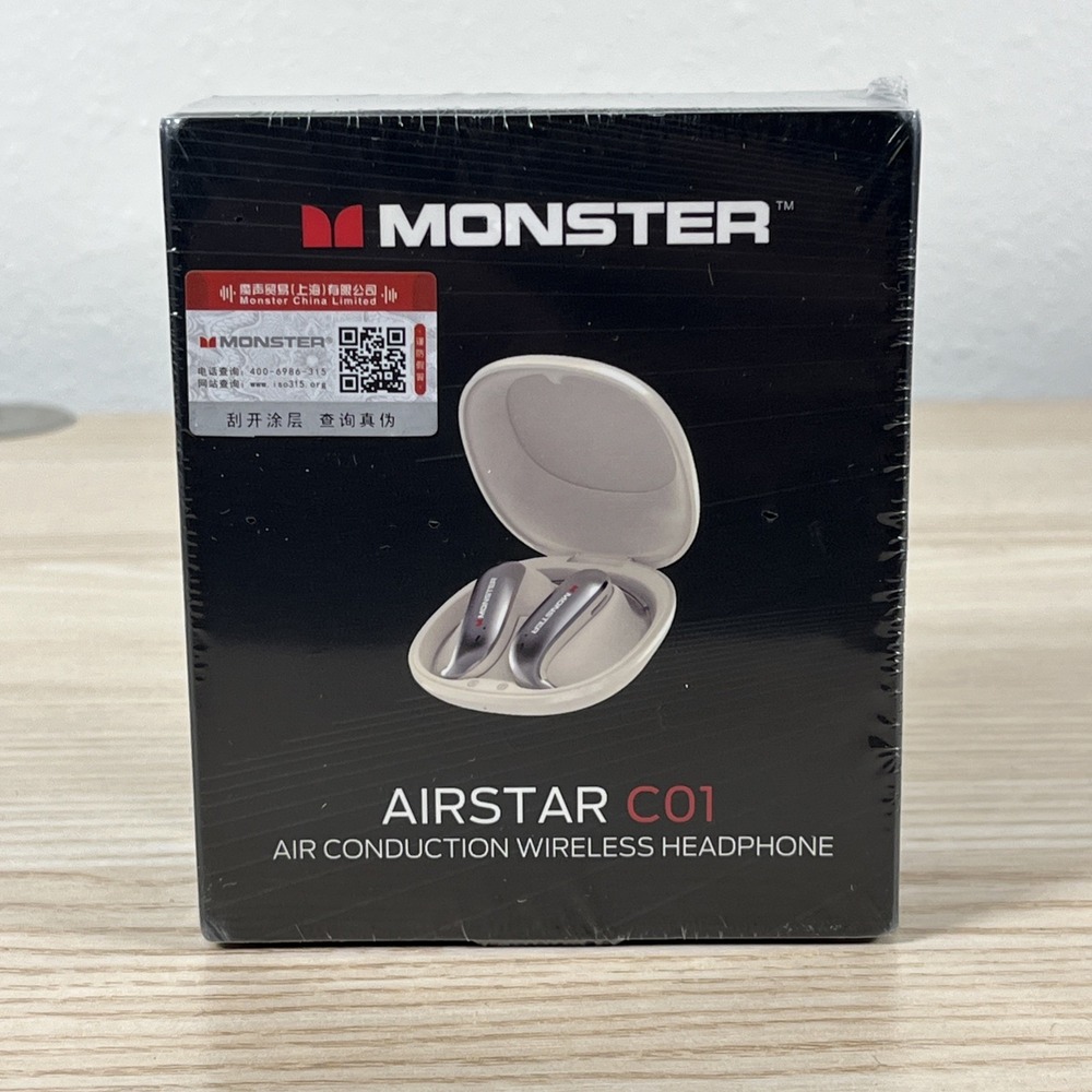 Monster Airstar C01 Air Conduction Wireless Headphones Earphones Ivory Sealed